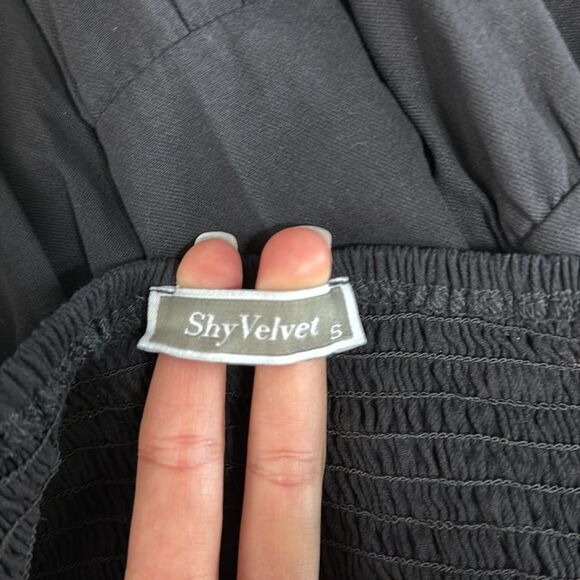 Shy Velvet Black Flutter Sleeve Crossover Sundress Size Small - Picture 9 of 9